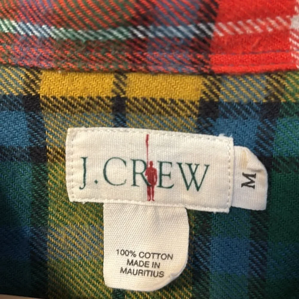 J. Crew Plaid Flannel Button Down Shirt Medium